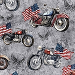 Stars Stripes and Steel 31697 K Motorcycles American Quilting Treasures